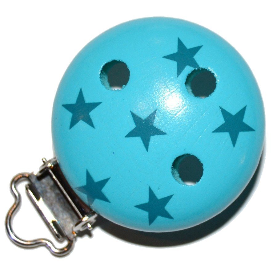 Tr�clips med motiver Turkis med petroleum stjerner