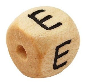Bogstavperle i tr 10 mm E