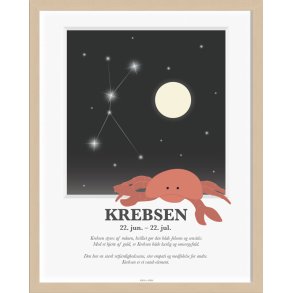 Brneplakat med stjernetegn fra Kids by Friis - Krebsen