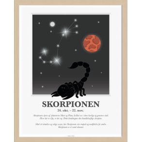 Brneplakat med stjernetegn fra Kids by Friis - Skorpionen