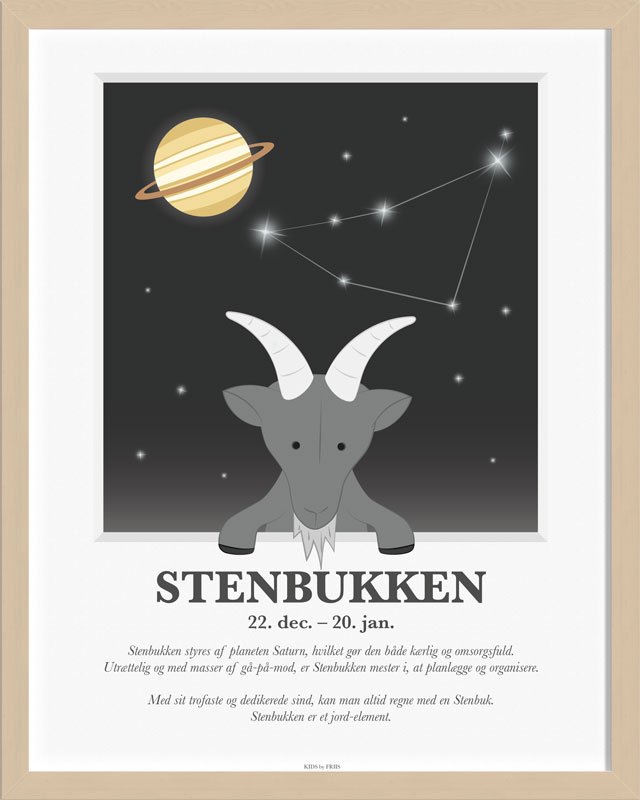 Brneplakat med stjernetegn fra Kids by Friis - Stenbukken