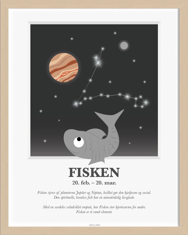 Plakat med stjernetegn fra Kids by Friis - Fisken