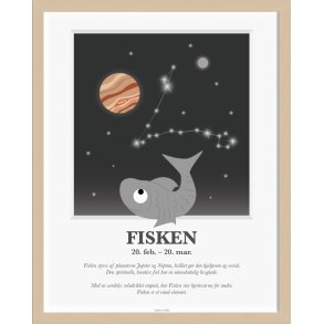 Brneplakat med stjernetegn fra Kids by Friis - Fisken