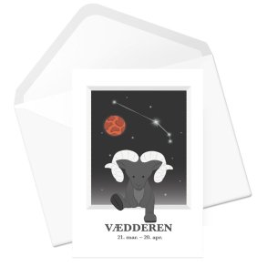 Tillykkekort med stjernetegn - Vdderen