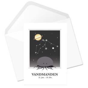 Tillykkekort med stjernetegn - Vandmanden
