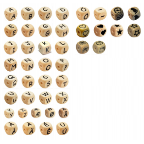 Bogstavperle i tr 10 mm