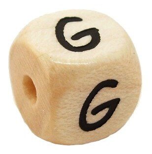 Bogstavperle i tr 10 mm G