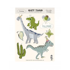 Gavemrker - Gift tags - Dinosaur