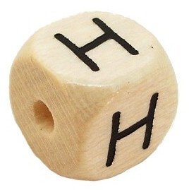 Bogstavperle i tr� 10 mm H