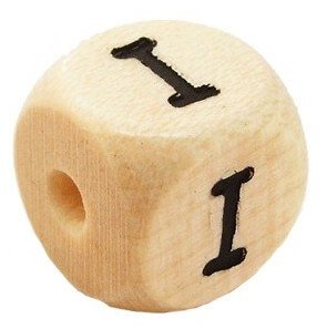 Bogstavperle i tr� 10 mm I