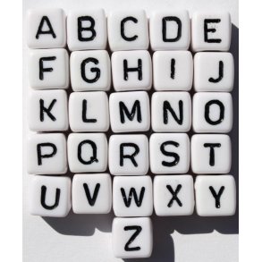 Bogstavperle acryl - 10 mm