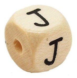 Bogstavperle i tr 10 mm J