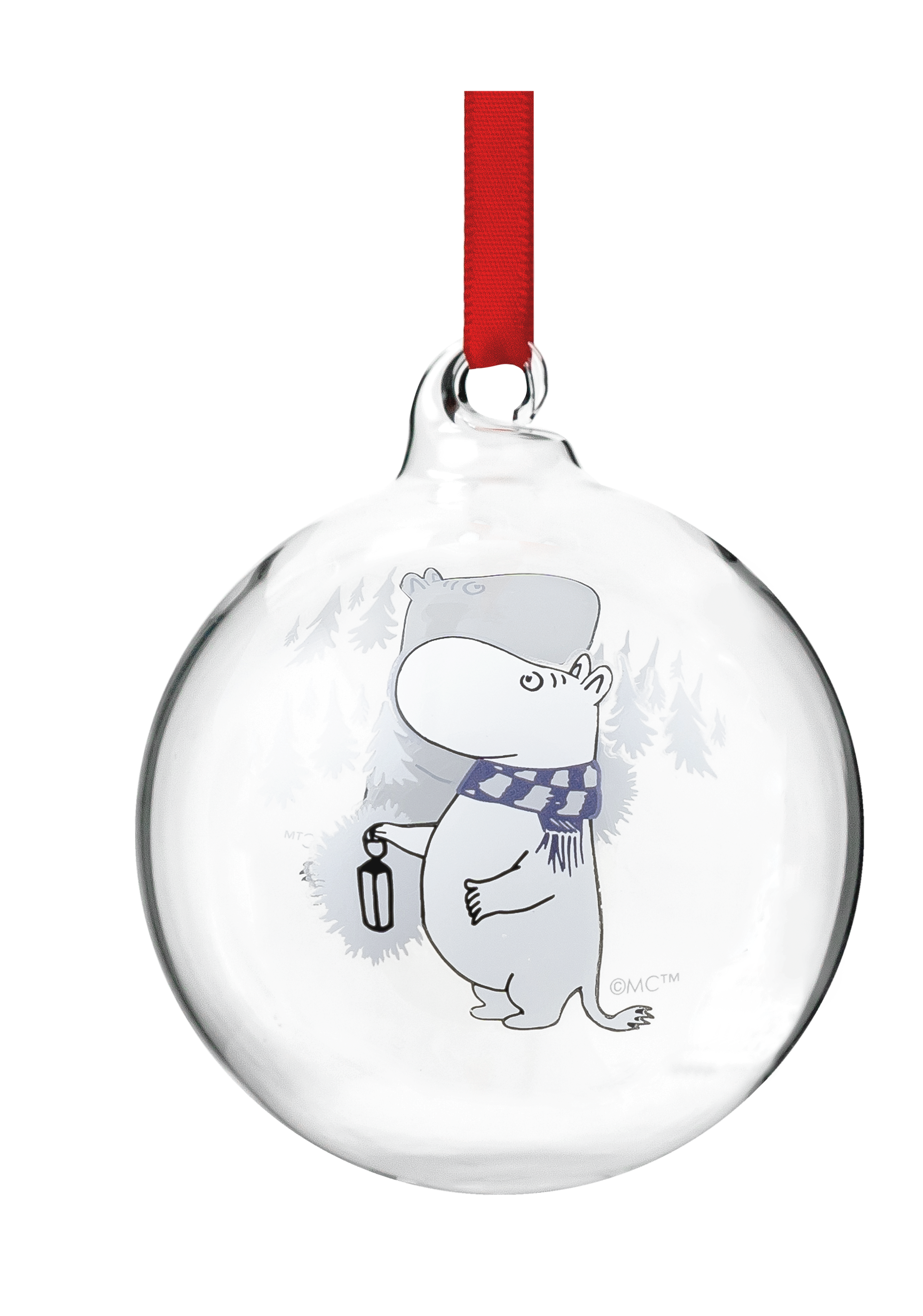 Mumitrolde julekugle med navn - Mumitrolden med halstrklde - 7 cm