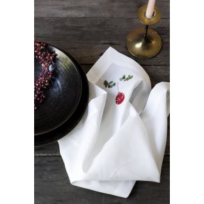 Juleserviet med rd julekugle