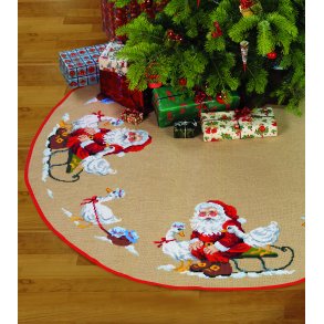 Broderikit - Juletrstppe - Nisse med gs - 170 cm