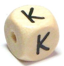 Bogstavperle i tr� 10 mm K