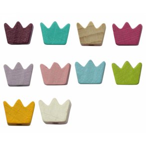 10 stk. trperler -Kroner - Lodret - Blandede