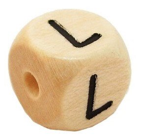 Bogstavperle i tr� 10 mm L