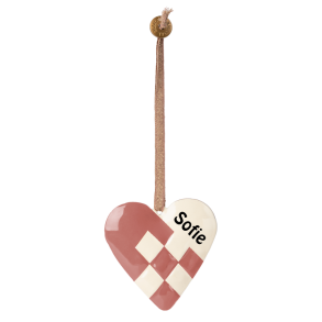 Julepynt hjerte fra Maileg, Lys Lilla - med/uden navn