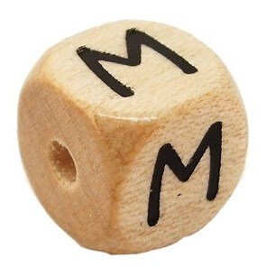 Bogstavperle i tr� 10 mm M