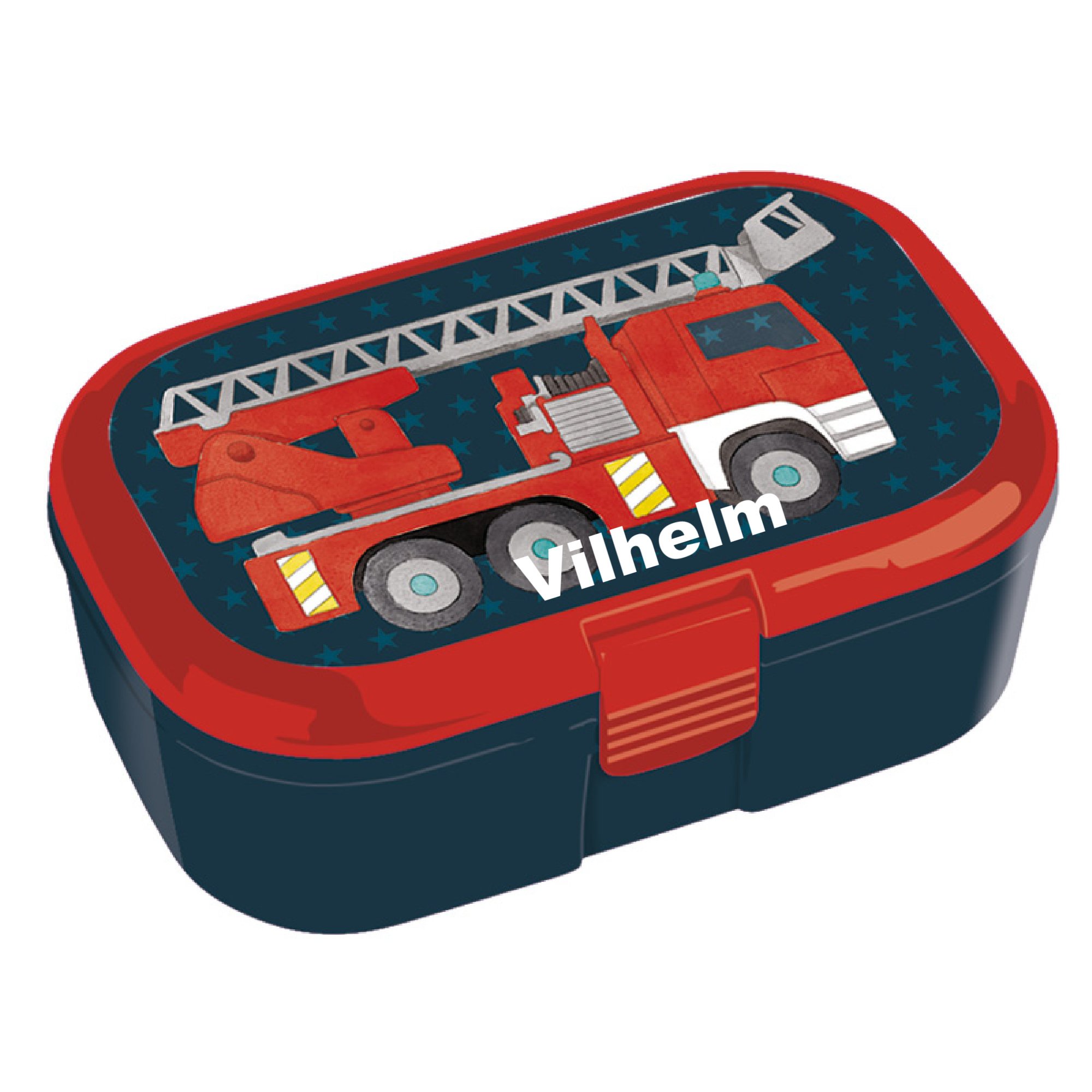 Madkasse Med navn - Rd brandbil