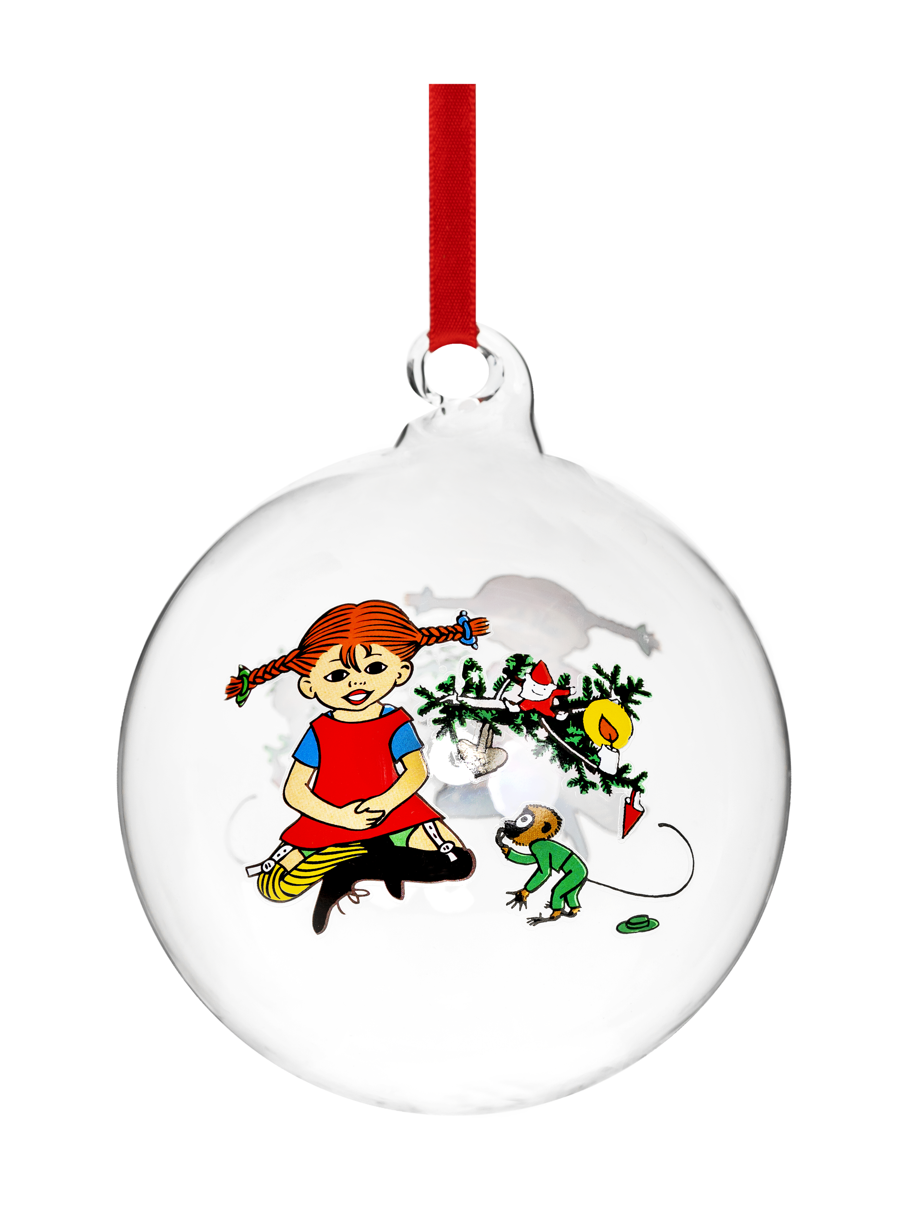 Slægtsforskning Udgående Nævne Pippi langstrømpe julekugle med navn - 9 cm - Mumitrolde julekugler med  navn - Bæklund Design ApS