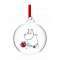 Mumitrolde julekugle med navn - Mumitrolden med gave - 7 cm