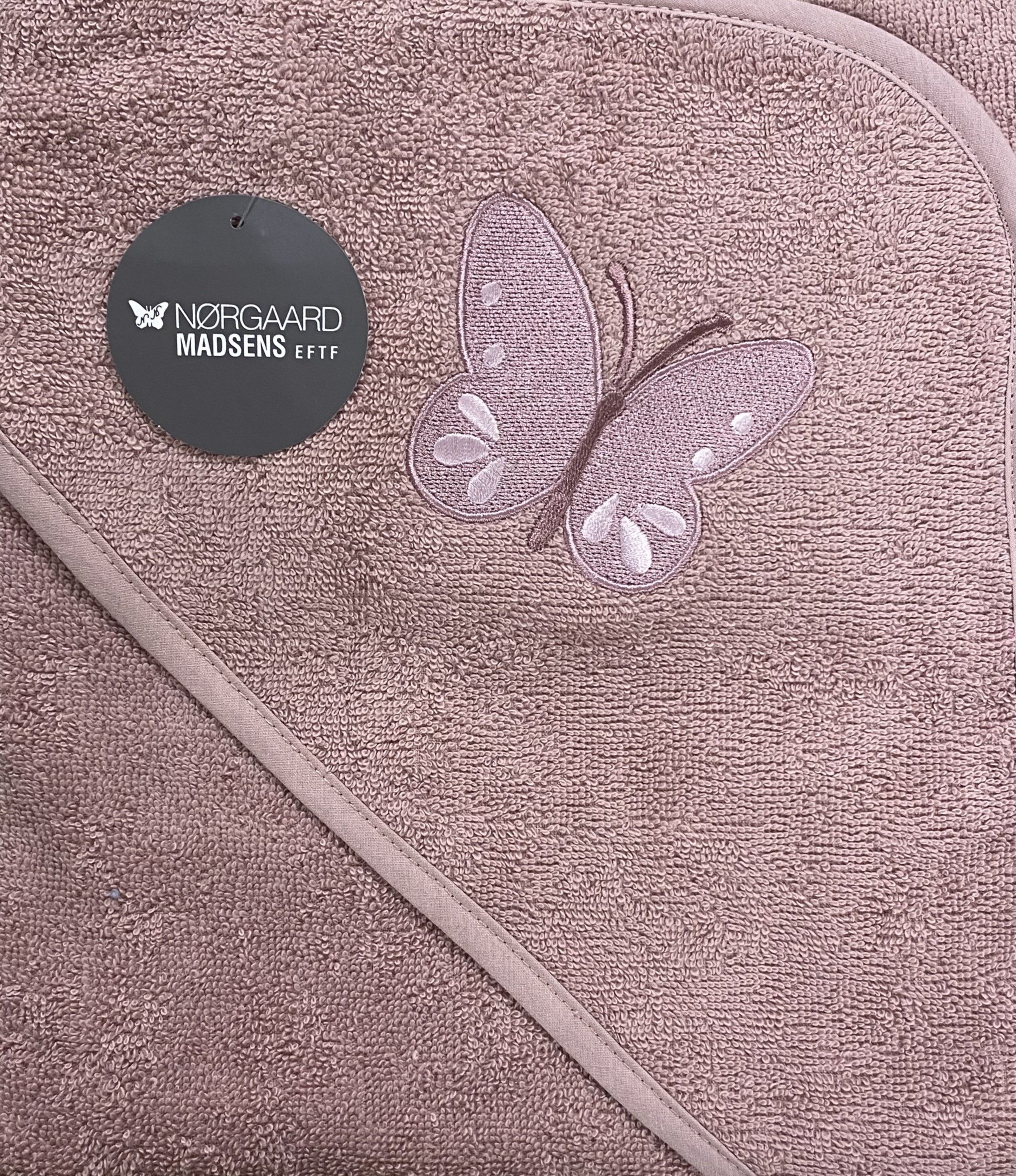 Badeslag i frotte - Sommerfugl -75 x 75 cm-med/uden navn