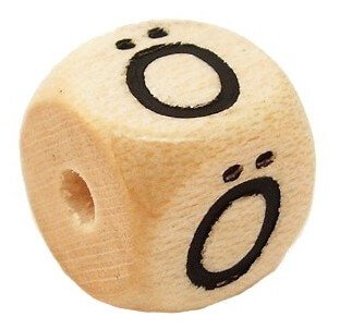 Bogstavperle i tr 10 mm 