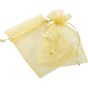 Organzapose sort 12 x 17 cm - Guld