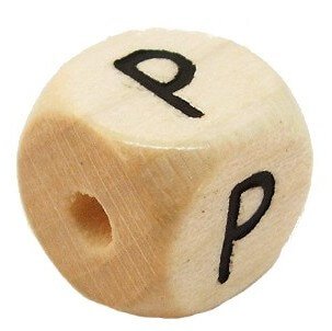 Bogstavperle i tr 10 mm P