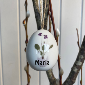 Pskeg med blomster - med/uden navn