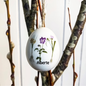 Pskeg med blomster - med/uden navn