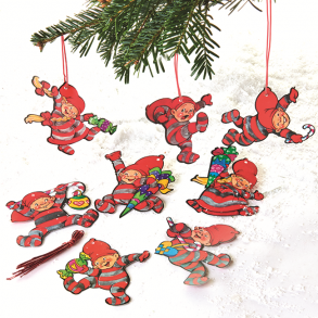 8 stk. Pobra karton slik-babynisser med snor