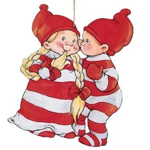 Pobra kravlenisse i tr - Kyssenisser - 40 cm