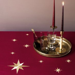 Mrkerd juledug med guld stjerner og hulsm