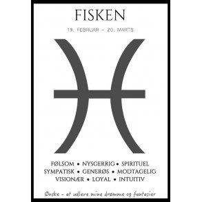 Plakat med stjernetegn - Fisken