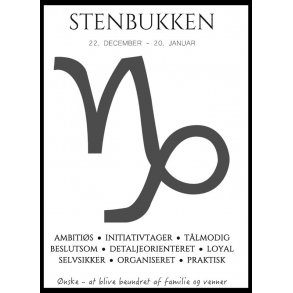 Plakat med stjernetegn - Stenbukken