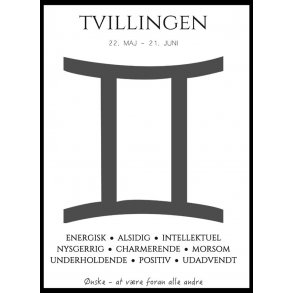 Plakat med stjernetegn - Tvillingen