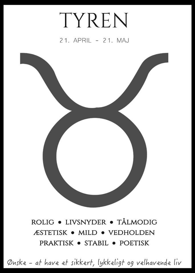 Plakat med stjernetegn - Tyren