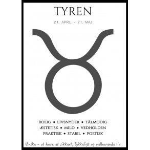 Plakat med stjernetegn - Tyren