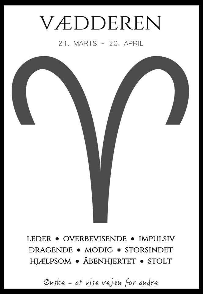Plakat med stjernetegn - Vædderen - med stjernetegn - Bæklund Design ApS