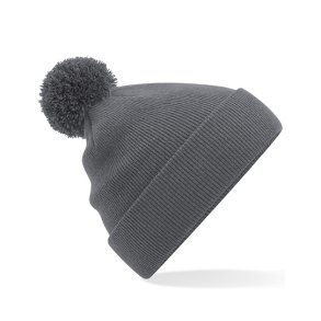 Strikhue med pom pom - Graphite Grey - med/uden navn