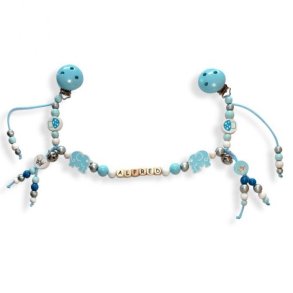 Lav selv Barnevognskde-Elefanter lysebl-med navn