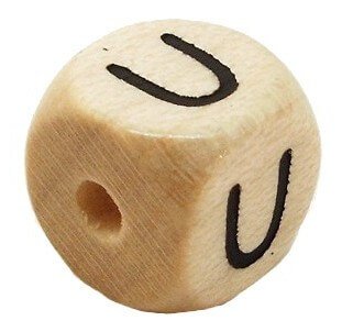 Bogstavperle i tr 10 mm U