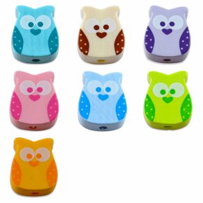 10 stk. Trperler - Ugler - Lodret - Blandet