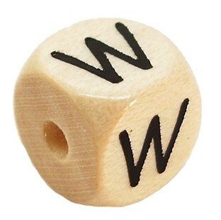 Bogstavperle i tr 10 mm W