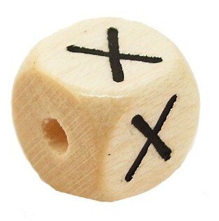 Bogstavperle i tr 10 mm X