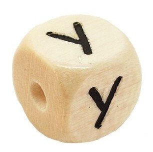 Bogstavperle i tr 10 mm Y