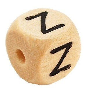 Bogstavperle i tr� 10 mm Z